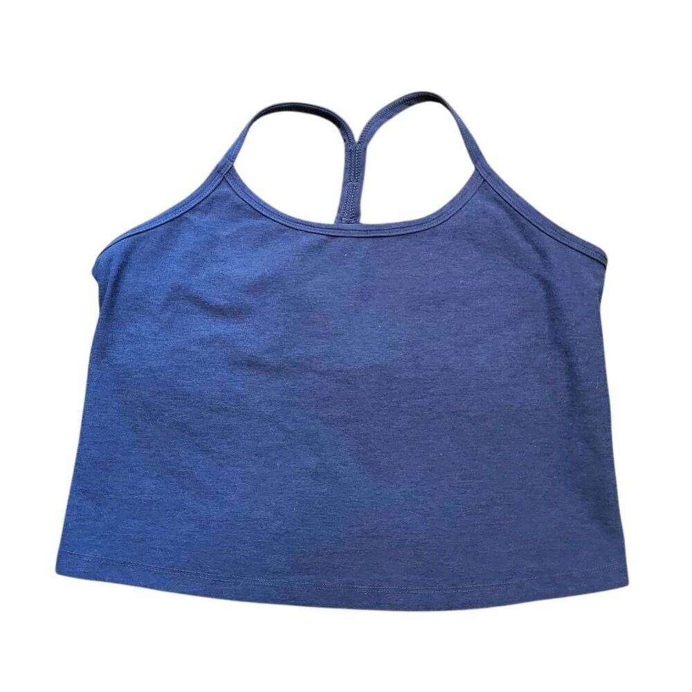 Beyond Yoga Tank Top Women's 1X Blue Spacedye Slim Racerback Cropped Bra - Picture 2 of 4